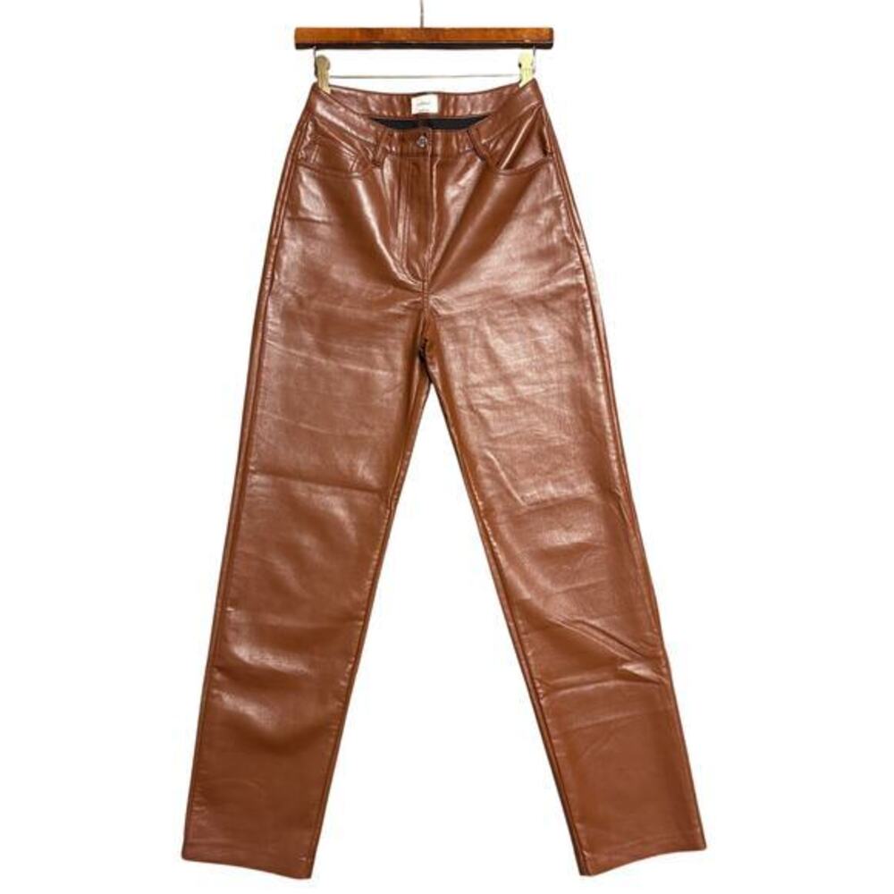 Wilfred‎ Aritzia The Melina Brown Faux Leather Pants Women’s Size S